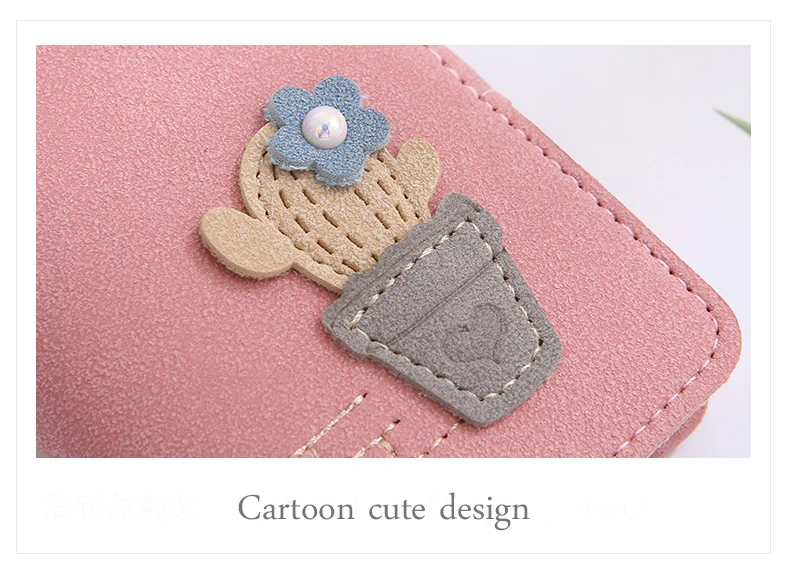 Cute Cactus Function 24 Bits Card Holder Case Bag New Top Matte Leather Women Girl Business Credit ID Passport Cover Card Wallet