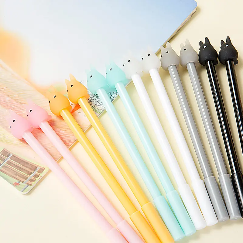 

Coloffice Cartoon 4 Colors Totoro Gel Pen Creative 0.38mm Black Ink Pen Students Stationery Office&School Supplies 17.5cm 1PC