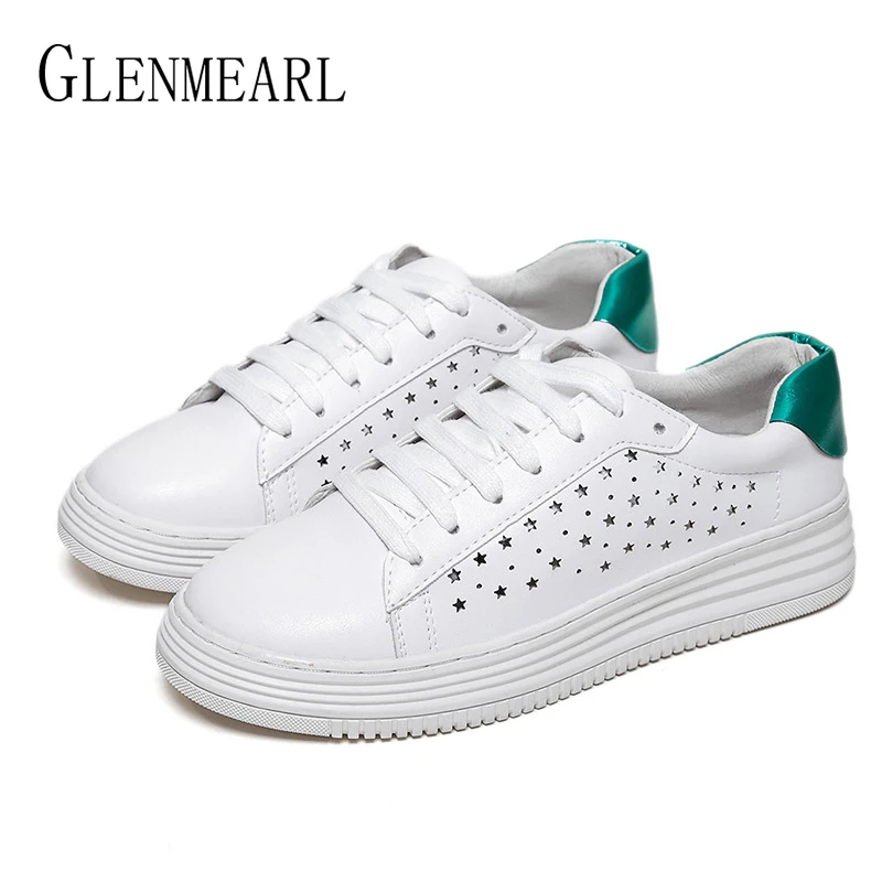 

Women Flats White Shoes Platform Casual Shoes Woman Sneakers Lace Up Round Toe Spring Autumn Female Driving Shoes Plus Size DE
