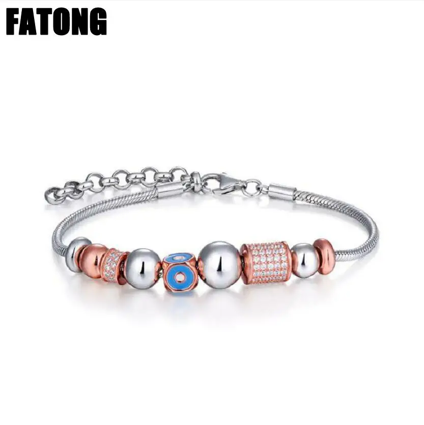 

925 sterling silver Korean beaded bracelet women's fashion boutique jewelry J0393