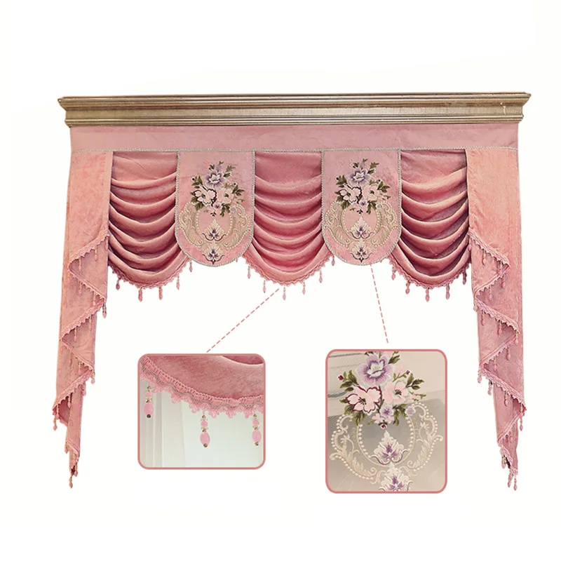 Korean-Romantic-Pink-Velvet-Embroidery-Tulle-Valance-Curtians-for-Bedroom-Window-Sheer-Curtain-Living-Room-Kitchen