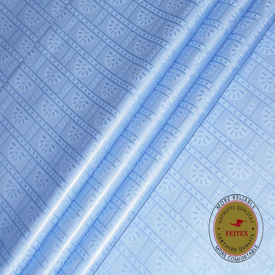 Австрийская пряжа Базен Riche ткань, похожая на Getzner качество, морская парча Shadda африканская ткань хлопок жаккард Feitex