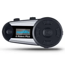 Fodsports V6 Più citofono moto rcycle citofono del casco moto casco bluetooth Headset 6 Piloti 1200 M Intercomunicador FM LED