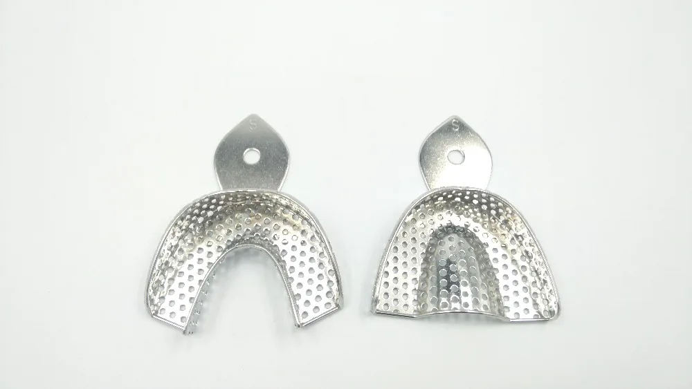 1 Pairs High Quality Stainless Steel Dental Impression Trays Oral Hygiene Dental Impression