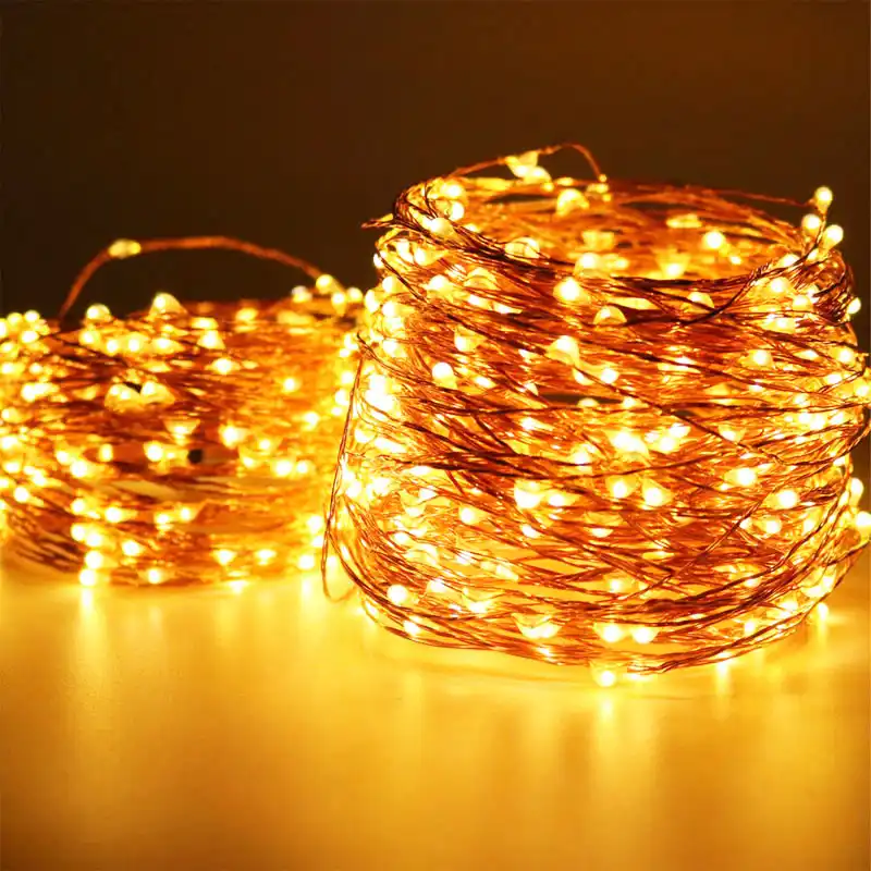 UK Plug In 100-500LED DIY Micro Copper Wire Fairy String Lights Home Xmas 12V