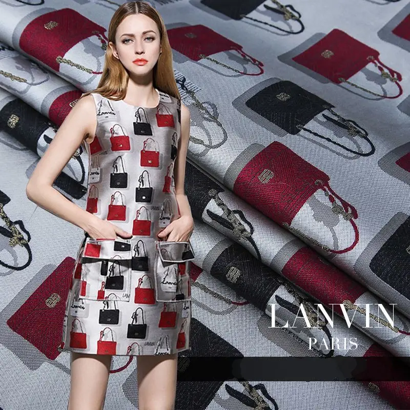 

50cmx160cm/piece high-precision fashion jacquard fabric European and American big dress suit jacket fabric free shipping