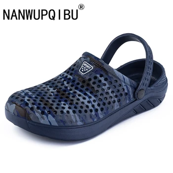 

Breathable Hole Flats Slides Summer Casual Shoes 2019 New Men Beach Slippers Lightweight Man Massage Shoes Male Sandals