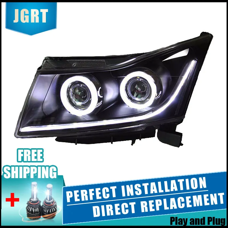 

2PCS LED Headlights For Chevrole Cruze 09-14 Car Led Lights Double Xenon Lens Car Accessories Daytime Running Lights