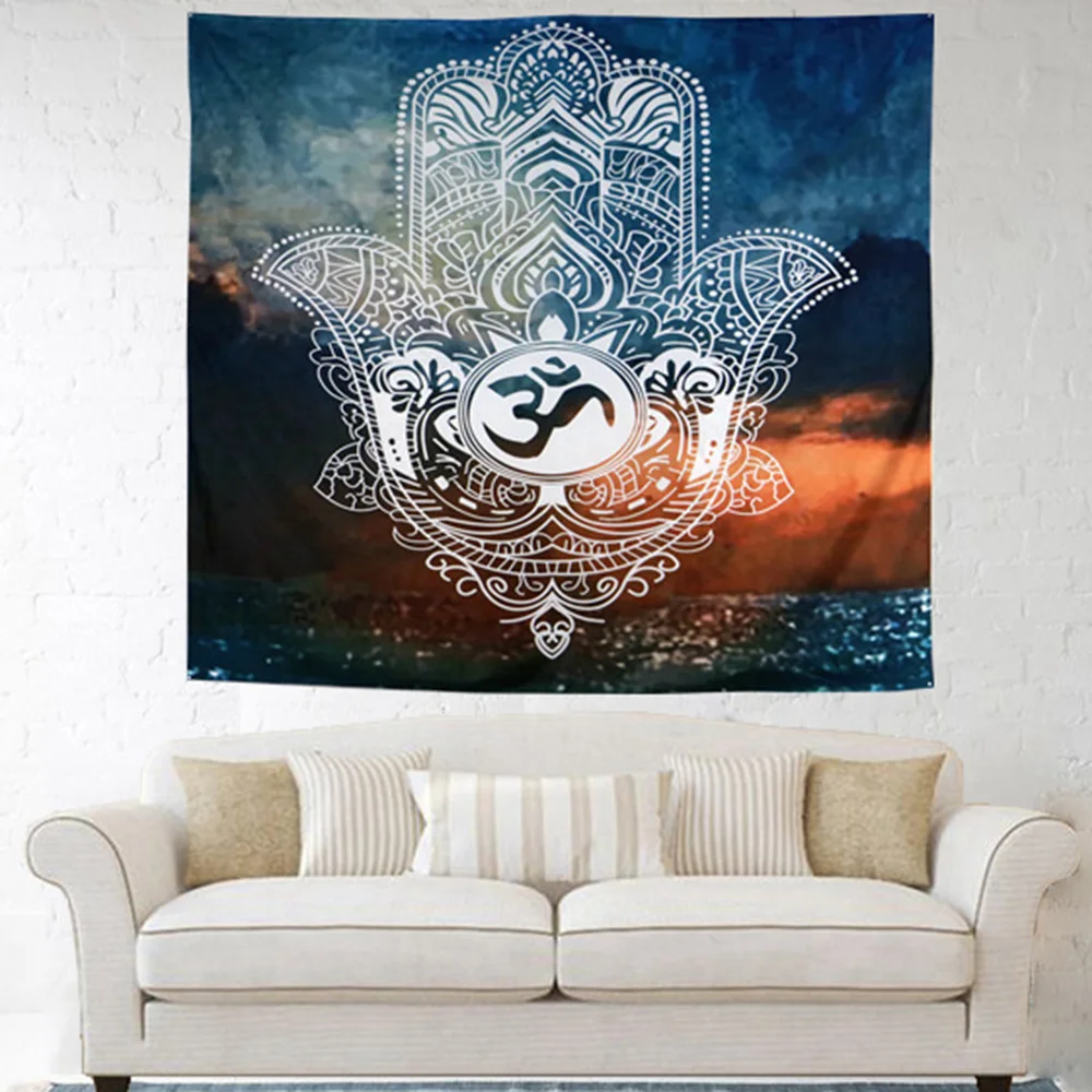 Индийский гобелен с мандалой настенный подвесной индийский Будда подводное