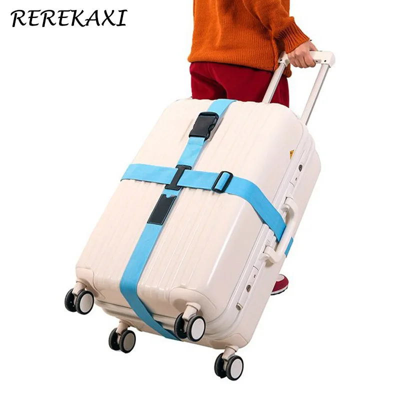 

REREKAXI Suitcase Adjustable Cross Straps Trolley Luggage Nylon Packing Belt Travel Baggage Packing Strap Travel Accessories