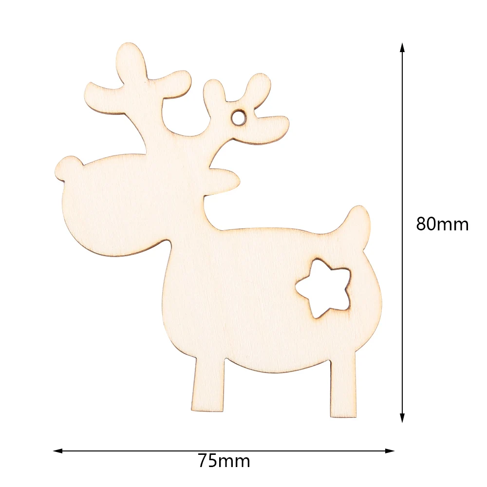 10 шт./упак. поделки РОЖДЕСТВЕНСКИЕ голова оленя Рождественский северный олень дерево висит Деревянные Подвески, украшения вечерние украшения для дома подарки для детей