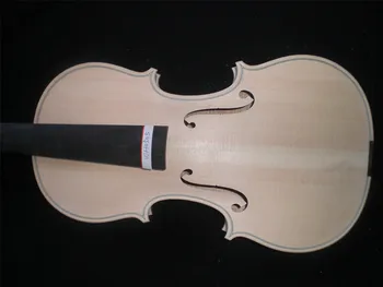 

White Violin 4/4 Unvarnished Fiddle with Whole Maple Back Good Sound WH0505# Ebony Fingerboard Spruce Top