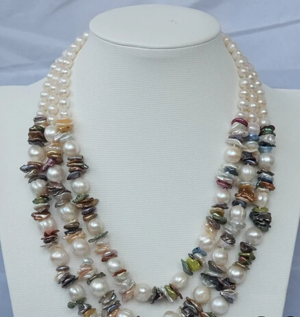 

FREE SHIPPING>>>@@ > N3647 Reborn keshi Pearl&Round Pearl necklace