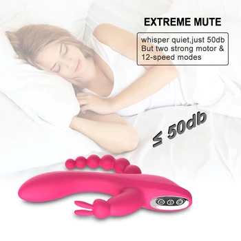 12 Speed Vibrator G Spot Triple Curve Rechargeable Dildo Vibrators Soft Silicone Clit Stimulator Anal Sex Toy for Women 2