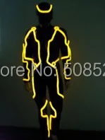 LED luminous /illuminated/glowing dance costumes/suits for men EL cold LED strip Party with helmet , support design order
