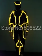 LED luminous /illuminated/glowing dance costumes/suits for men EL cold LED strip Party with helmet , support design order