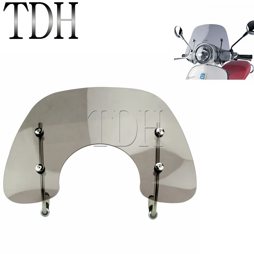 

Smoke Motorcycle Windshield Windscreen Deflector For VESPA PRIMAVERA 150 FLYSCREEN With Fitting Kit