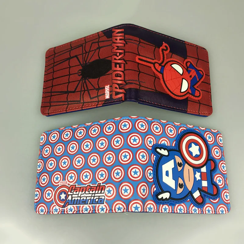 Disney Q версия Marvel Мстители кошелек плюшевый Кошелек Капитан Америка человек паук Железный человек Халк портмоне периферийные подарки на день рождения