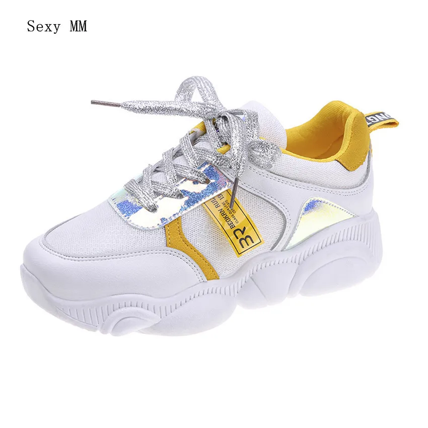 

Platform Mesh Flats Women Trainers Breathable Lace-Up Shoes Woman Casual Skate Walking Flat Shoes Zapatillas Mujer