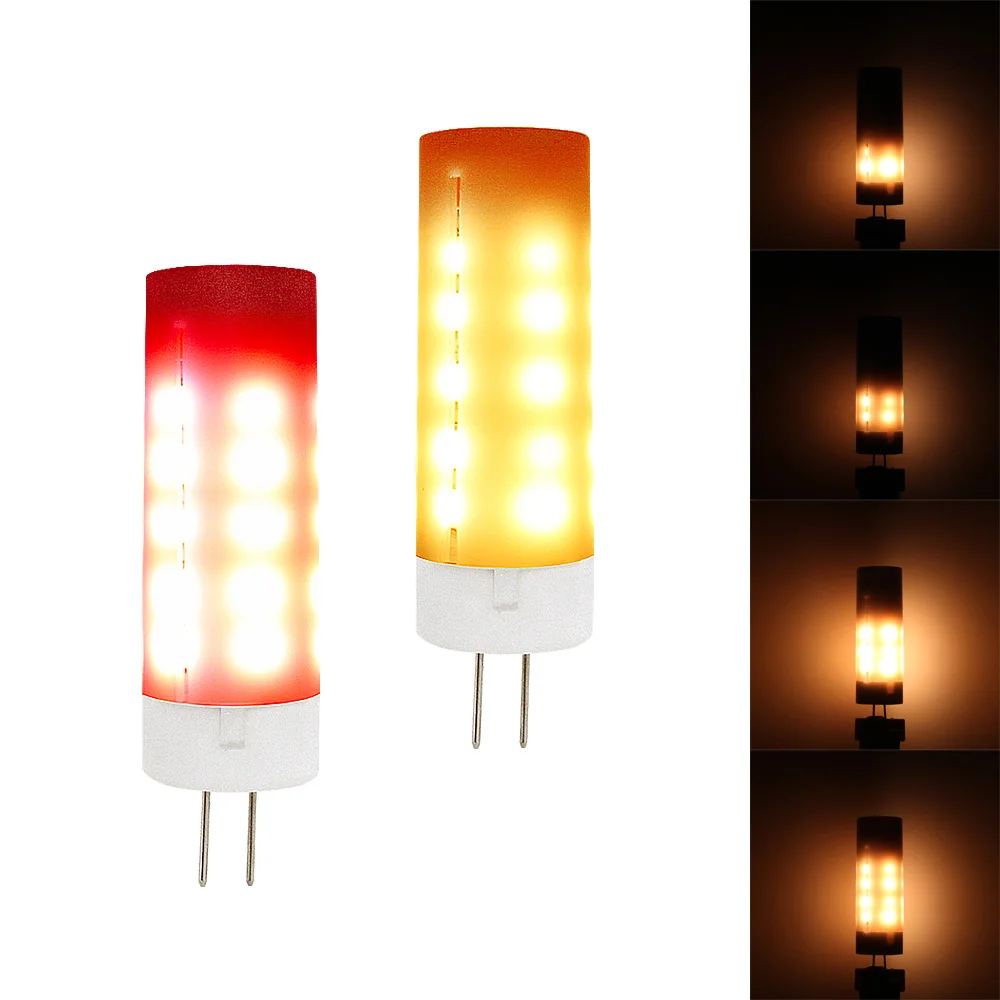 

Newest LED Flame Effect Light G4 2835 SMD 36leds AC DC 12V Ceramic Simulation Fire Flicker Led Lamp Corn Bulb Night Light