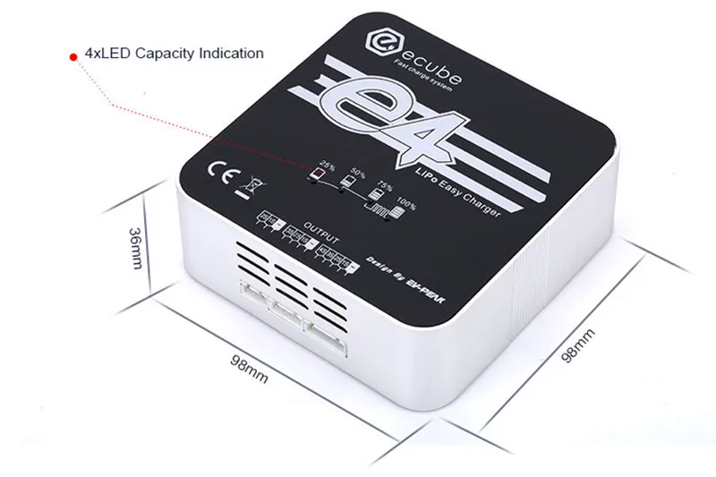 Încărcător LiPo EV-Peak E4 50W 4A AC - Echilibrator 2-4S