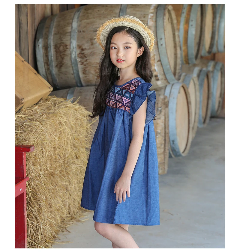 new summer style 2018 petal sleeve cotton kids dress baby princess dresses for girls children's clothing infant dress girl tops (6)