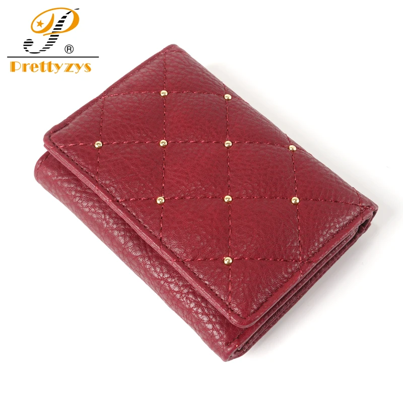 Кошелек Prettyzys Женский короткий из кожи с отделением для монет и карт|coin card holder|ladies