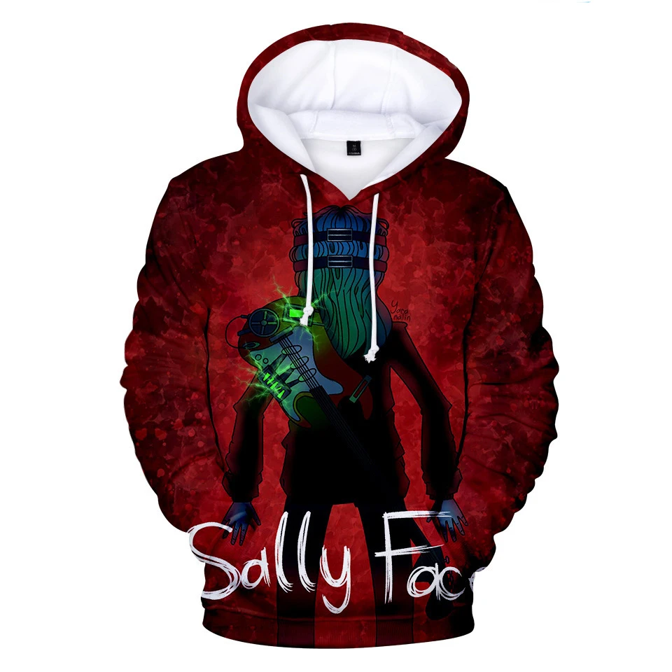 Women Men Sally Face Hoodie Cosplay Sally Face Hoodies 3D Cool Tops  Hooded Sweatshirt Pullover Coats For Boys Girls1