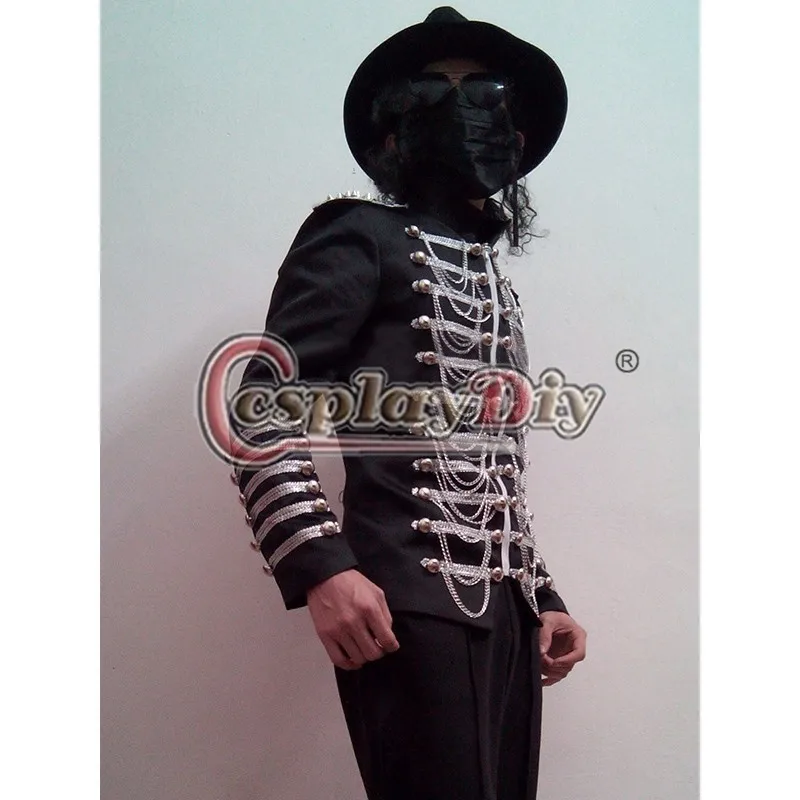 Майкл Джексон Черная куртка и брюки роскошный сценический костюм на заказ D1205