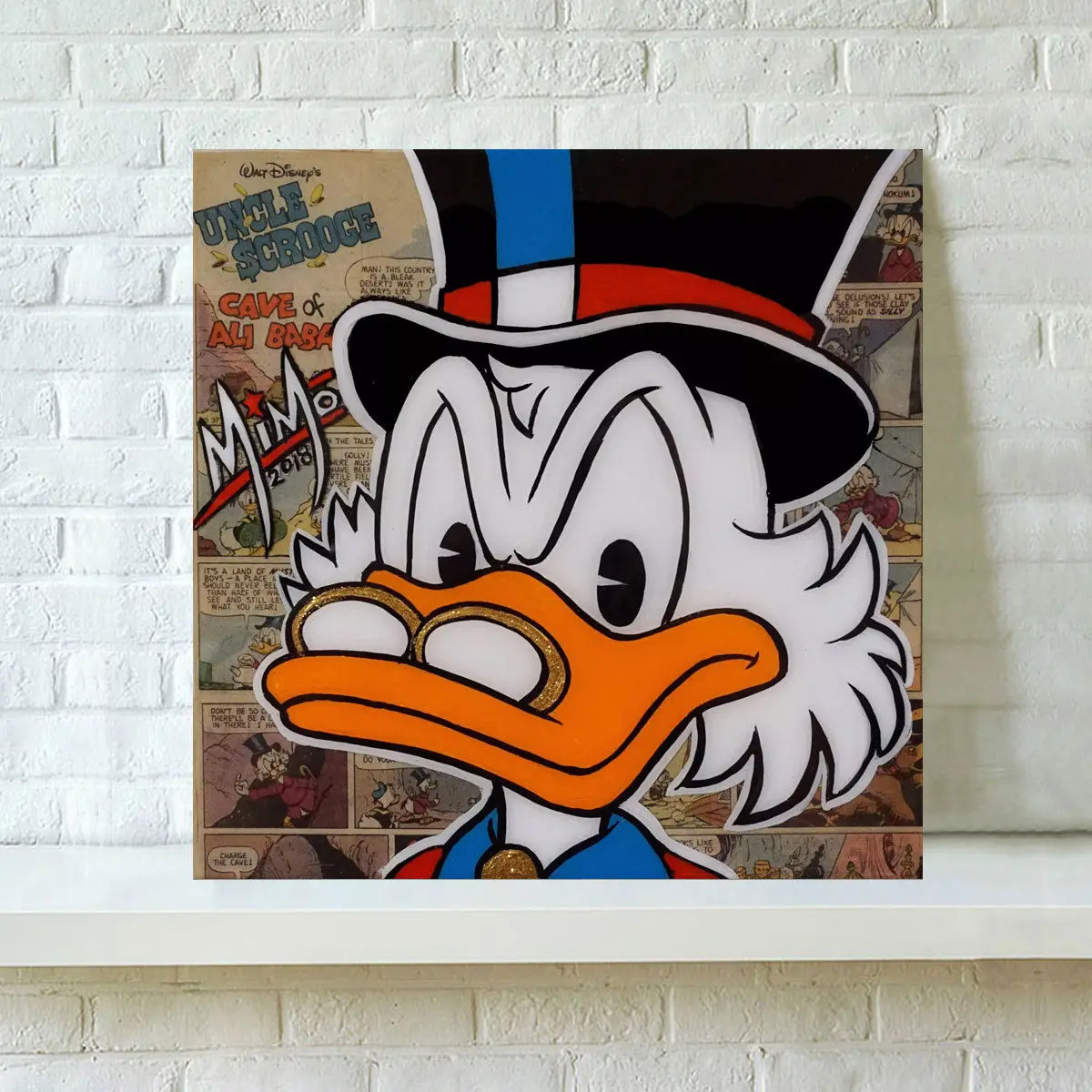 

Alec Monopolys "Uncle Scrooge" Abstract Wall Art Oil Painting Poster Canvas Painting Print Pictures for Living Room Home Decor