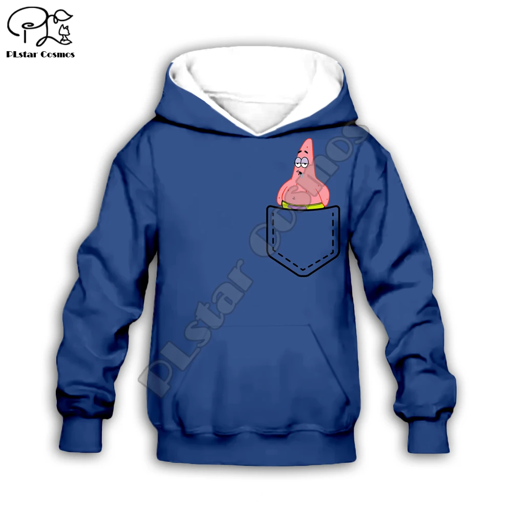 

Kids 3D Hoodies anime Print zipper coat Boy Girl cartoon Sponge and bob Sweatshirt kawaii Patrick star Hoody/shorts/pant/tshirt
