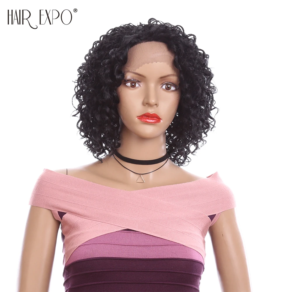 Kinky Curly Lace Front Wigs Heat Resistant Synthetic Lace Wigs for Daily Wear Soft Glueless Hair Replacement Hair Expo City