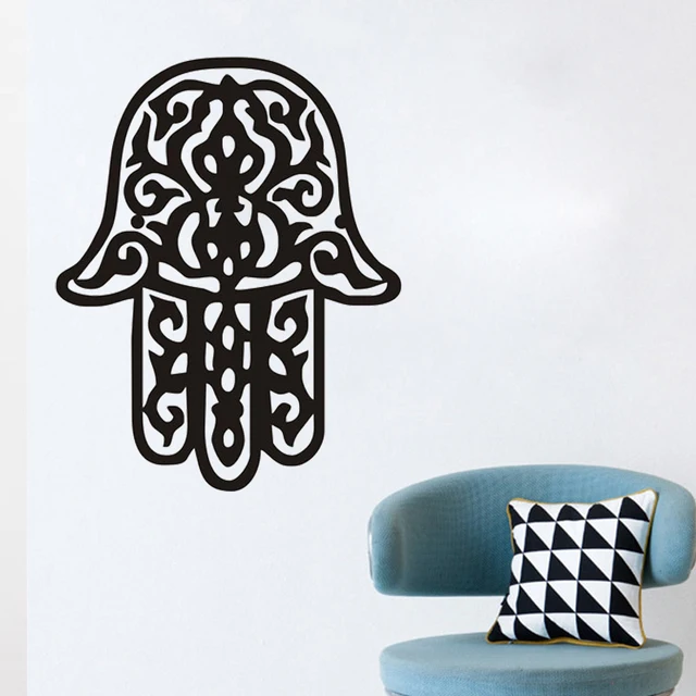 Zooyoo Hand Of Fatima Wall Stickers Living Room Art Vinyl Hollow Out Zooyoo Hand Of Fatima Wall Stickers Living Room Art Vinyl Hollow Out Home Decor Arabic Religious