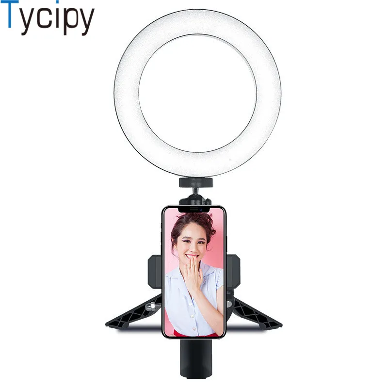 

Tycipy LED Ring Light Photography 14cm 20cm Selfie Light Studio for iphone Live Facebook Stream Table Camera Phone with Tripod