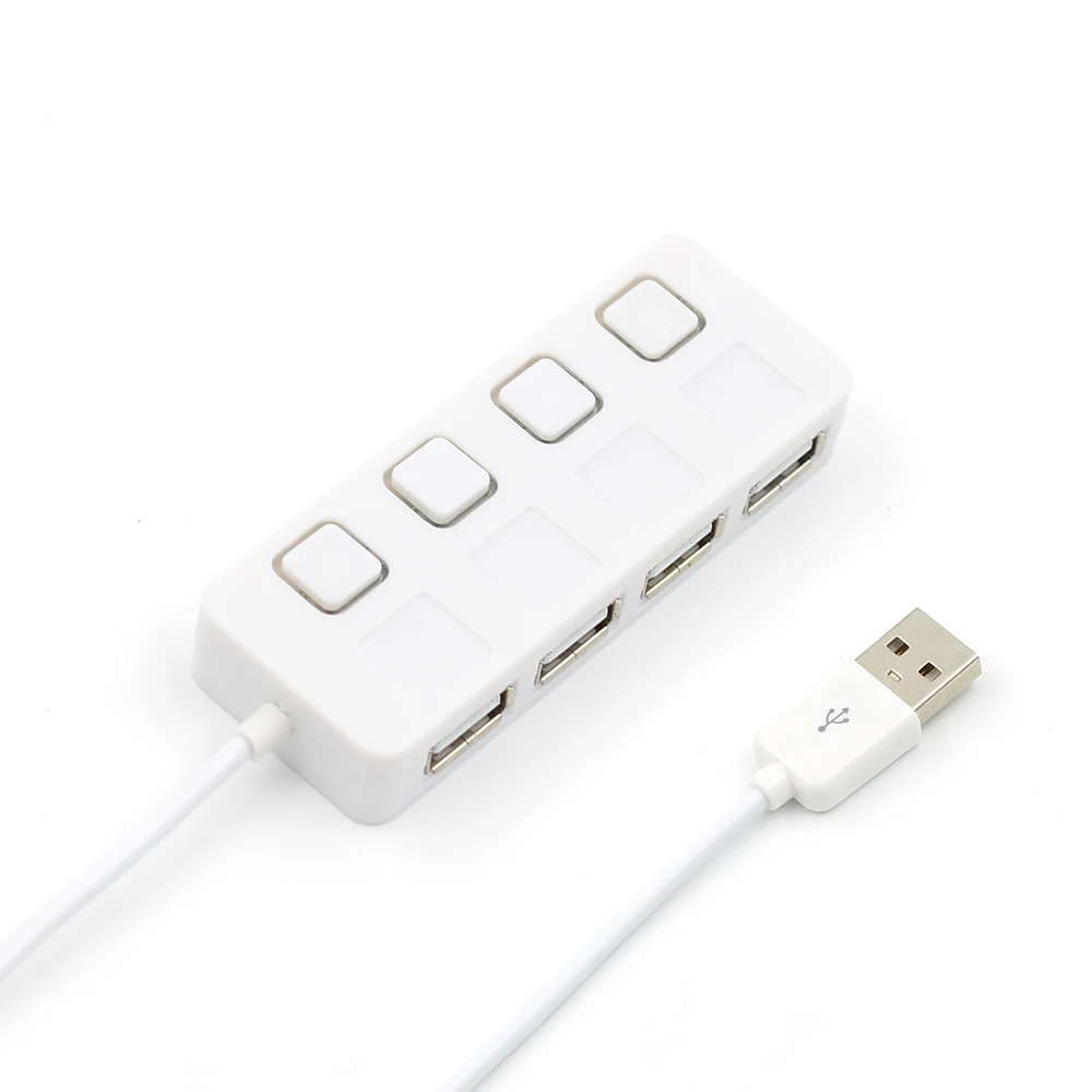 Высокоскоростной тонкий 4 портовый концентратор USB 2 0 светодиодный usb хаб