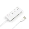 Alta Velocidad Slim 4 puertos USB 2,0 Hub LED USB Hub Splitter con interruptor de encendido/apagado para ordenador portátil PC venta al por mayor negro/blanco ► Foto 3/4