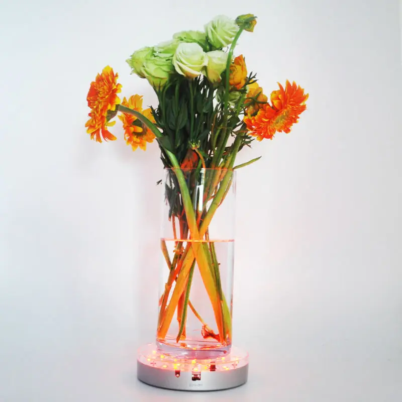 Centerpiece Lighting!!! 15CM Round Multicolors LED Under Vase Light Base Rechargeable Remote Controlled Battery | Лампы и освещение