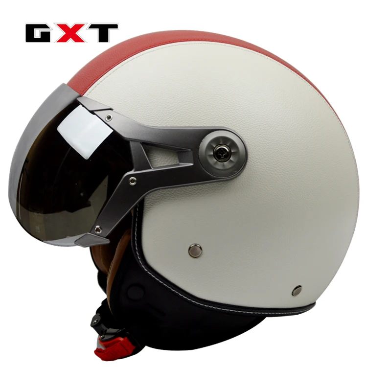 GXT шлем Vespa мотоциклетный шлем в стиле ретро шлем moto 3/4 с открытым лицом moto cross шлем козырек Лисий мотокросс