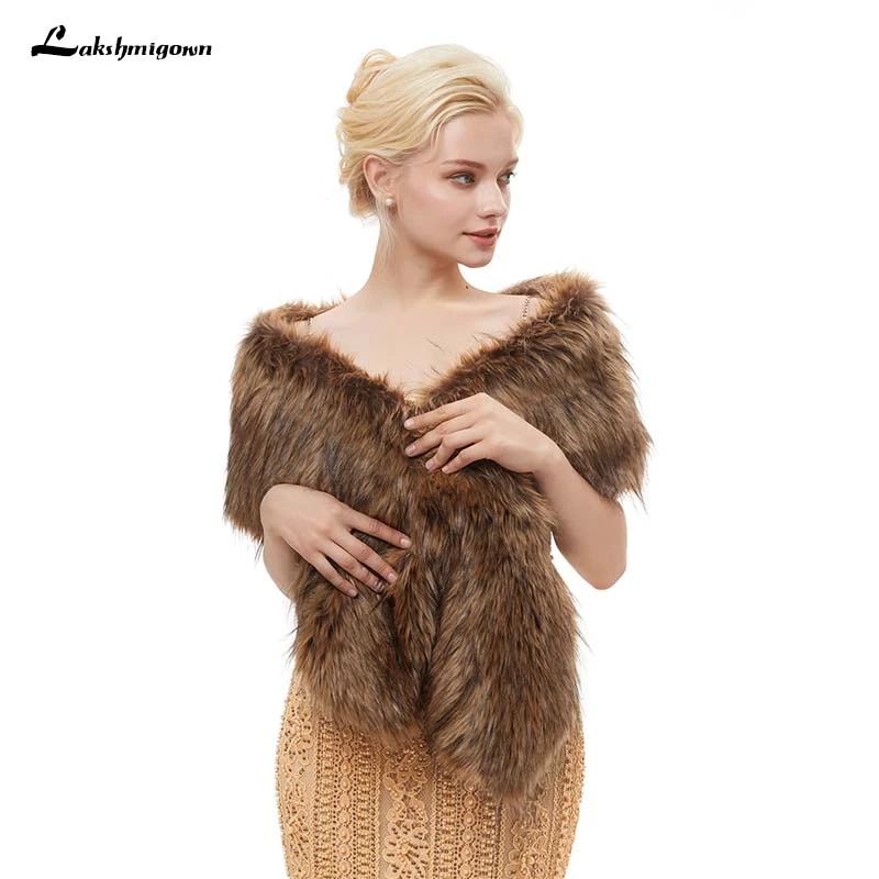 wedding dress faux fur wraps