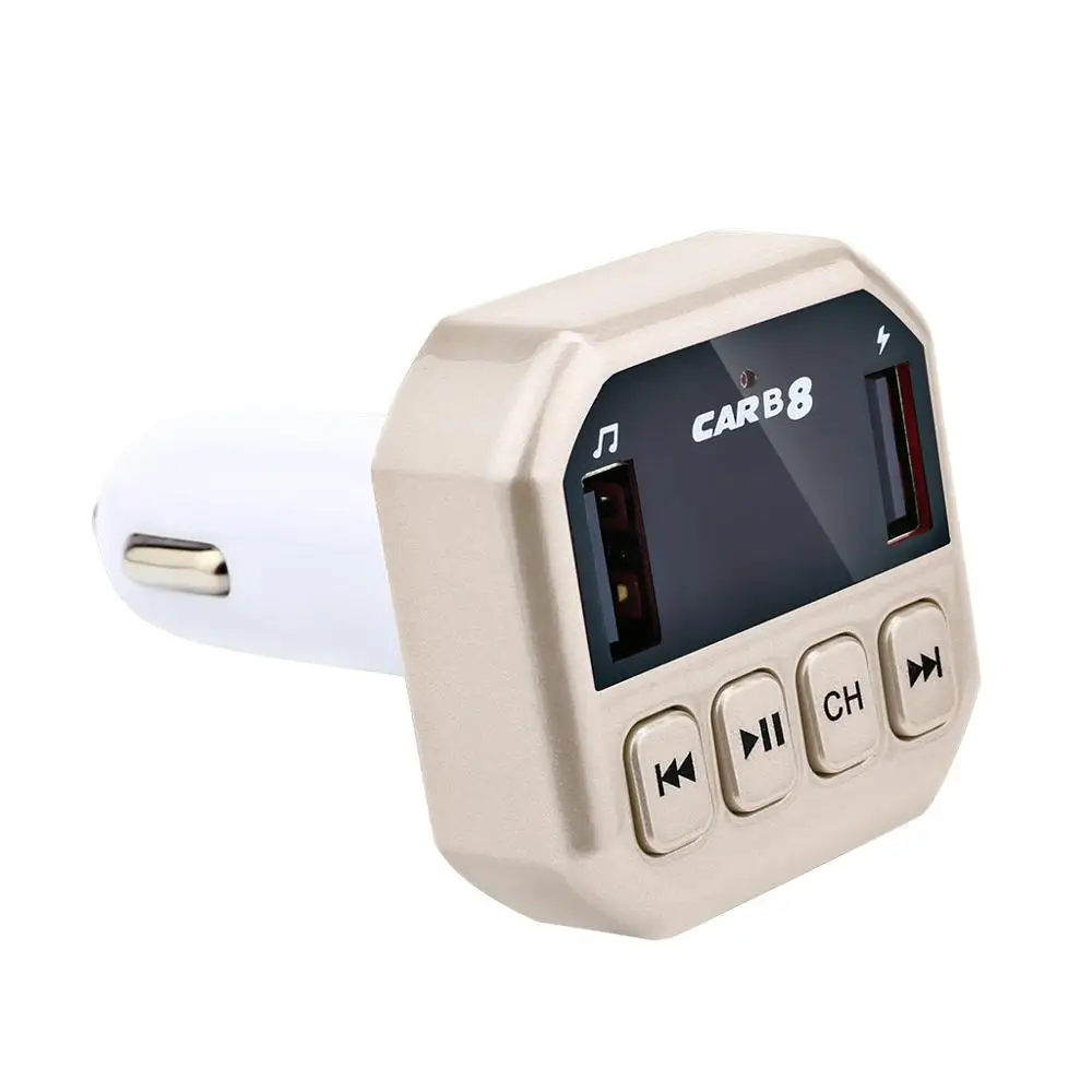 Автомобильный MP3-плеер fm-передатчик двойной зарядное устройство usb Поддержка Bluetooth TF карта музыкальный аудио приемник громкой связи#606