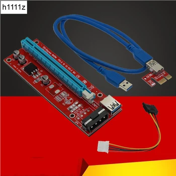 

Top Quality PCI Express Cable PCI-E 1X to 16X Riser Card Extender SATA 15 Pin to 4 Pin IDE Power Supply for bitcoin Mining