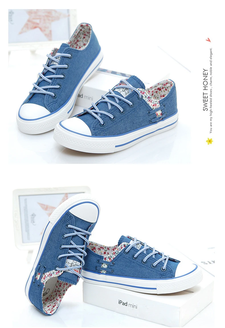 New Breathable Canvas women flats fashion floral comfortable Sneakers Low help spring summer casual women shoes female NBT992 7