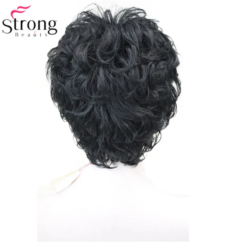 StrongBeauty короткий слоистый коричневый микс толстый полный синтетический парик женские волосы парики выбор цвета