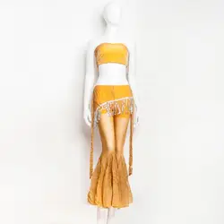 Женский костюм для танца живота Восточное сари индийская одежда костюм комплект Топ Бюстгальтер Пояс для брюк 3 шт. арабское племя Costume7094