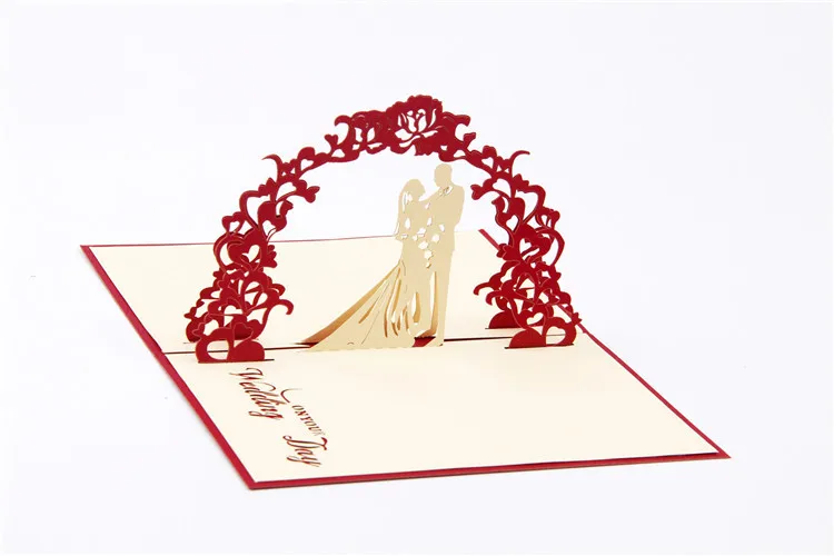  Ynaayu 1pcs Three -dimensional Greeting Card Hollow Card Wedding invitation Card For Wedding Party  - 32819453172