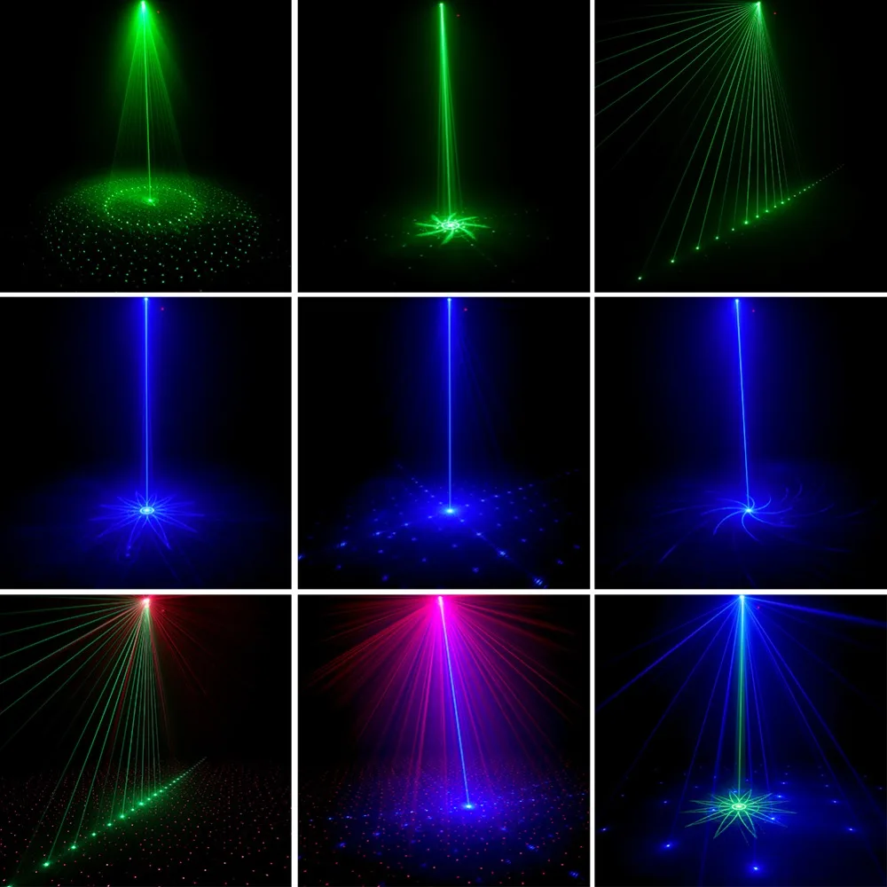 Mini Portable Laser 8 RGB Patterns Cordless Laser Projector Rechargeable Stage Light Disco DJ Bar Club Party Xmas Laser Show