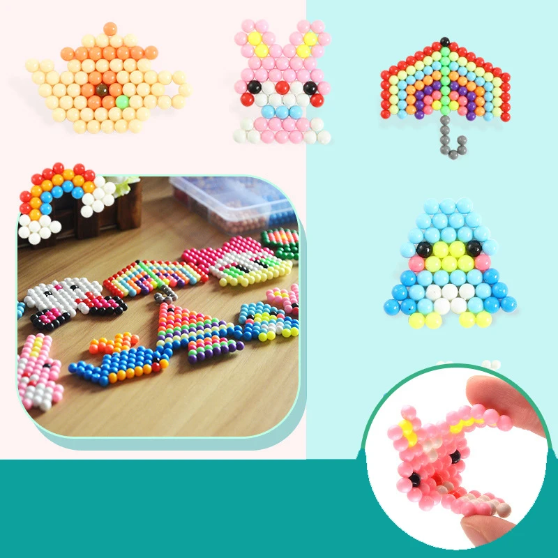 DIY Magic Animal Molds Hand Make Water Spray Pegboard Set 3D Puzzle