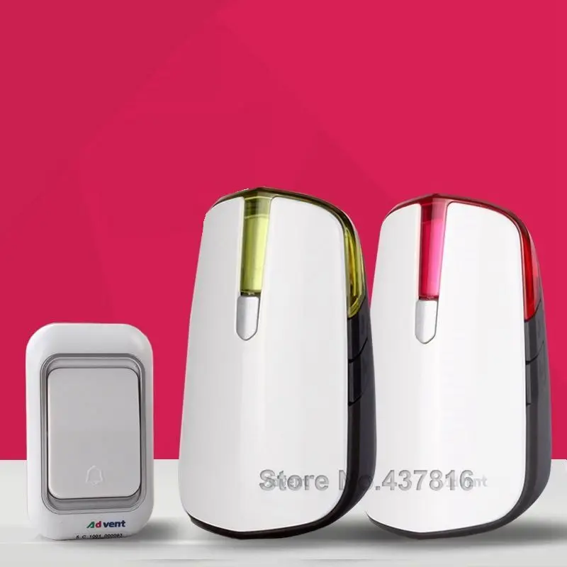 Household Wireless Doorbell,1 Transmitter+2 Receivers, Waterproof Electronic Elderly Pager Nightlight Max Receive distance 280M Household Wireless Doorbell,1 Transmitter+2 Receivers, Waterproof Electronic Elderly Pager Nightlight Max Receive distance 280M