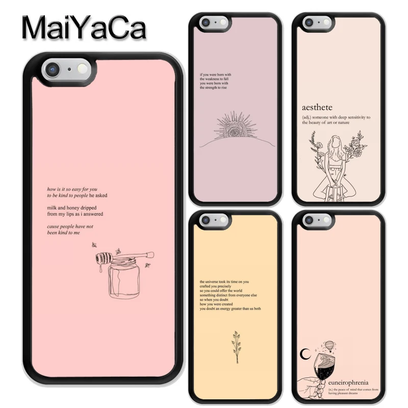 

MaiYaCa Aesthetics Chic Minimal Poems Rubber Phone Case For iPhone X 6 6S 7 8 Plus 5 5S SE Cover For iPhone XS Max XR TPU Coque