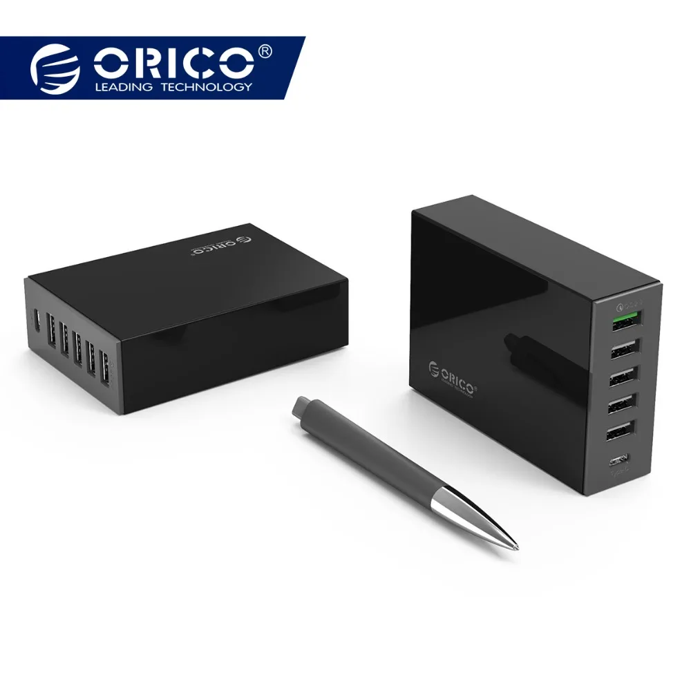 

ORICO 6 PortsType-C QC2.0 Quick Charger Type-C 3.1A Mobile Phone Charger for iPhone SamSung And More